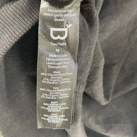 Boody Womens Top Sweater Bamboo Organic Cotton Active Weekend Crew Black Sz M - Picture 6 of 9